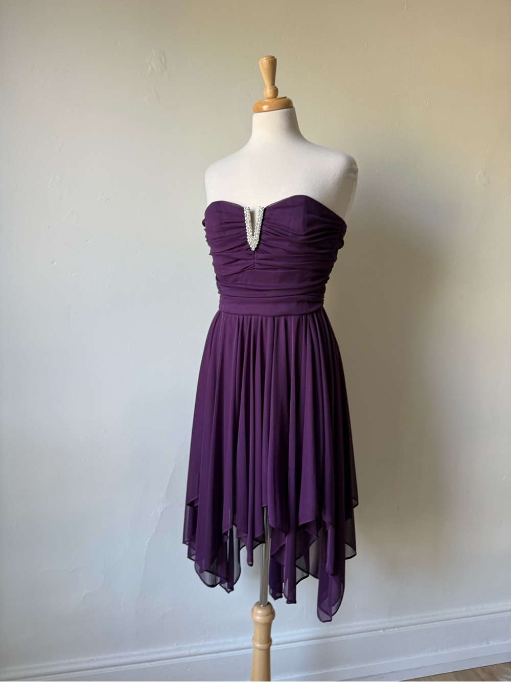 Cachet Purple Fairycore Handkerchief Hem Dress